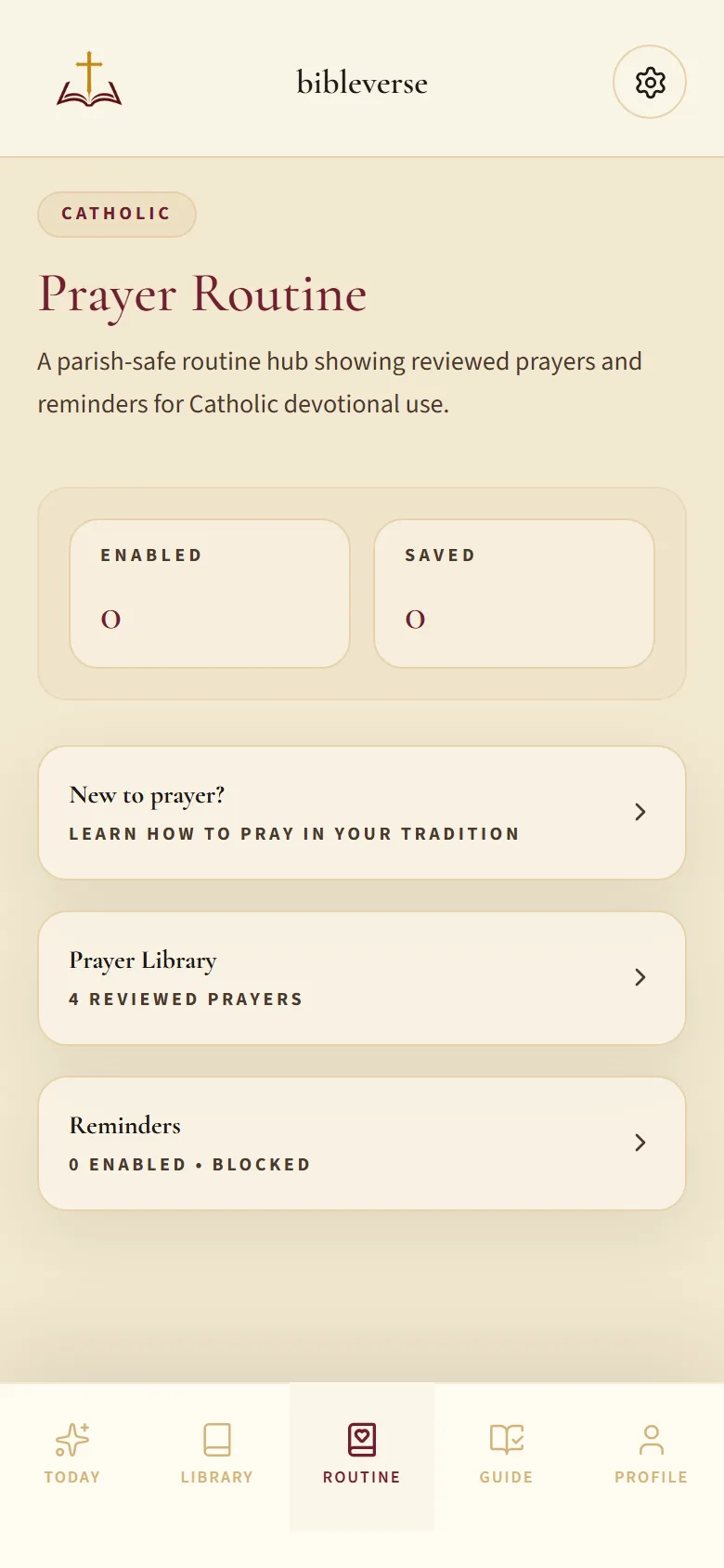 bibleverse Prayer Routine screen